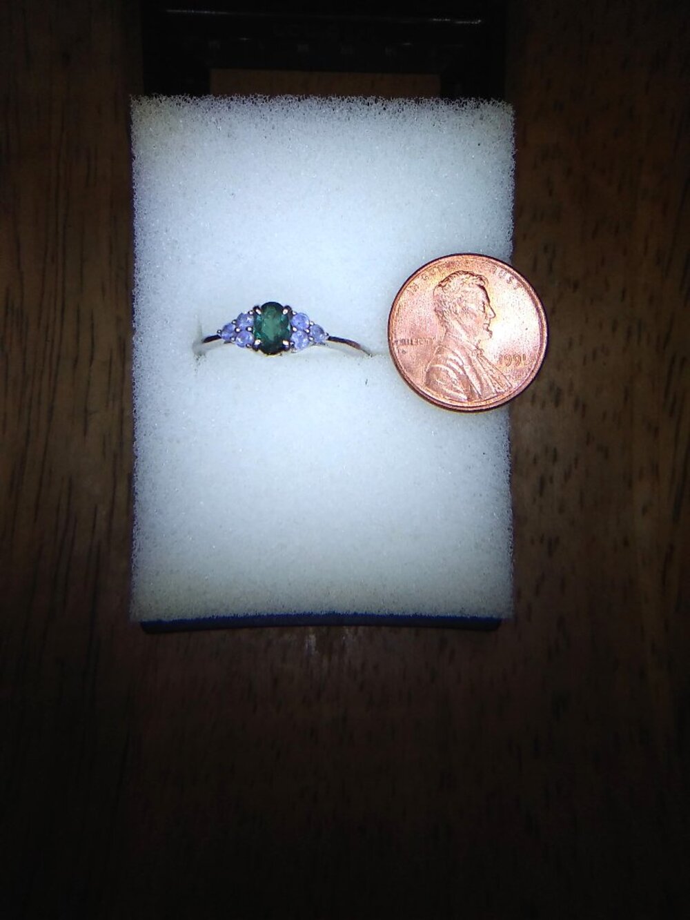 LAB Created Alexandrite Silver RIng - Picture 7 of 7